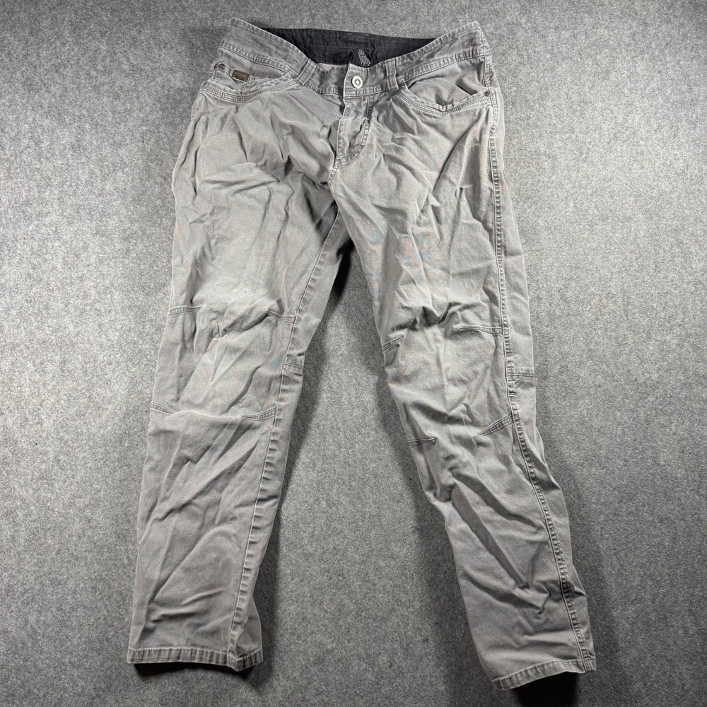 Kuhl Rydr Mens 32x29 Charcoal Gray Vintage Patina Dye Canvas‎ Hiking Work Pants
